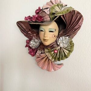 Elegant Decorative Wall Mask with Hat